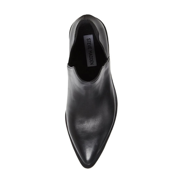 Steven Madden Joella Black Leather Bootie - Picture 3 of 13